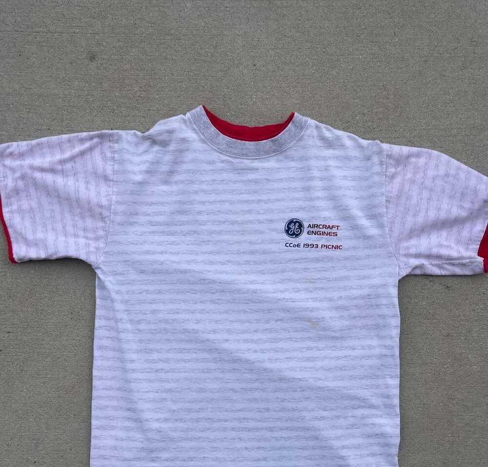 Vintage 1993 GE Aircraft Engines CCoE Picnic Ringer T-Shirt